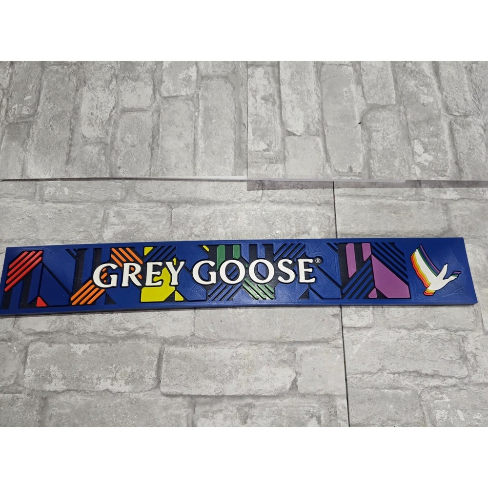 Grey Goose Vodka Rubber Bar Spill‎ Mat Rail Runner 23.5"x3.5" Rainbow Colors